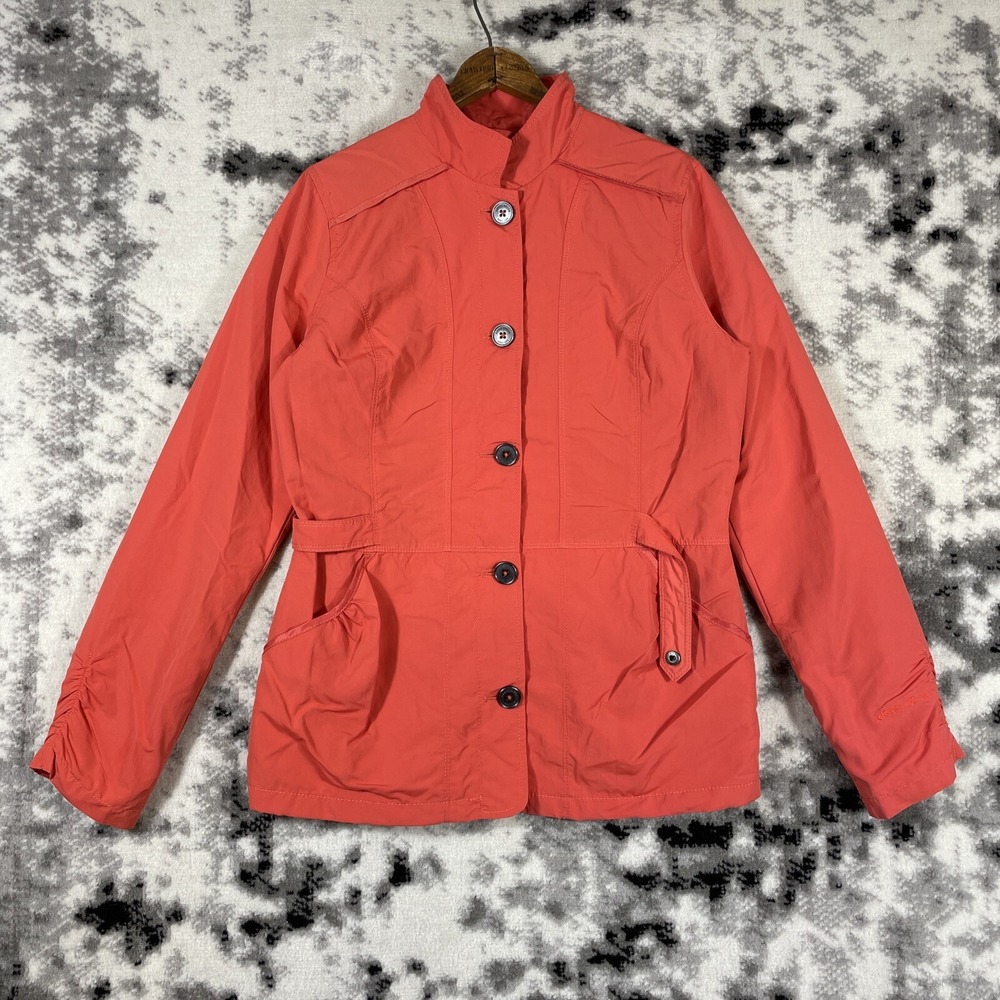 Eddie‎ Bauer Travex Windbreaker Jacket Womens Size Small Pink Button Up Nylon